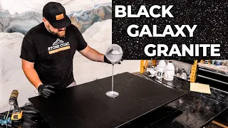 The EASIEST Countertop Design to Make | Black Galaxy Granite