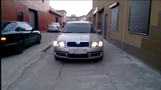 Skoda Superb I. С установленными светодиодными лампами.