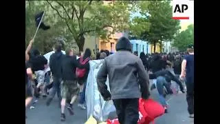 Clashes erupt between May Day protesters and police