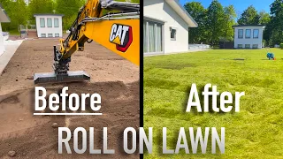 Roll on Lawn Part 1 - Cat M319 #rototilt #tiltrotator #cat #caterpillar #excavator