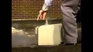 Wesleyan University SPS Blowing up a MAC Classic with Liquid Nitrogen Bomb