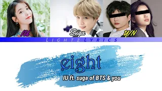 KARAOKE WITH IU & SUGA OF BTS 'EIGHT'//EASY LYRIC COLOR CODED