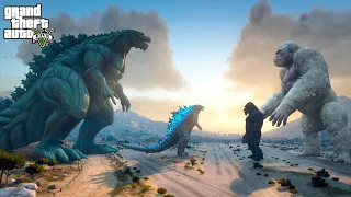 Godzilla and Godzilla Earth vs Kong and Giant George (Remake) - GTA V Mods