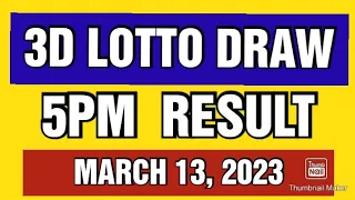 3D LOTTO SWERTRES RESULT TODAY 5PM DRAW MARCH 13, 2023 PCSO 3D LOTTO RESULT TODAY