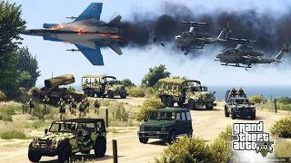 Russia vs Ukraine War | Russian Helicopters Attack on Ukraine Military Convoy - GTA 5