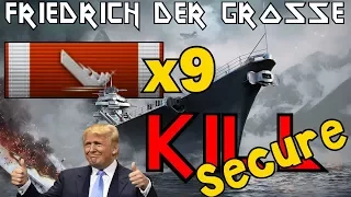 9 KILLS - Friedrich der Große sinks everything in range - World of Warships
