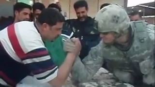 Arm Wrestling - Army Soldier vs Iraqi Defender