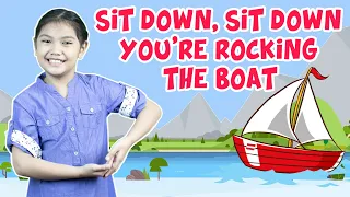 SIT DOWN YOU'RE ROCKING THE BOAT with Actions and Lyrics | NURSERY RHYMES | ACTION SONG FOR KIDS