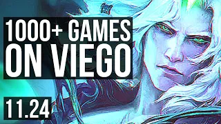 VIEGO vs GRAVES (JNG) | 7/0/10, 1000+ games, 1.3M mastery, Godlike | KR Master | 11.24