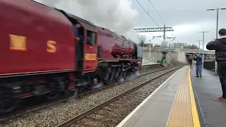 Duchess of Sutherland Steams through Wellingborough 21/12/2022