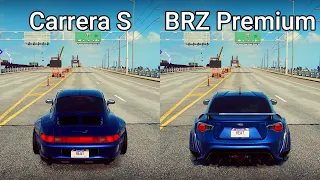 NFS Heat: Porsche Carrera S vs Subaru BRZ Premium - Drag Race