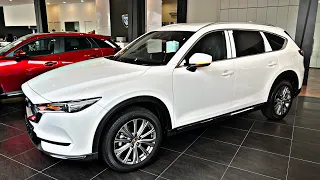 2023 New Mazda CX-8 Skyactiv White Color | Large SUV ! exterior & interior details