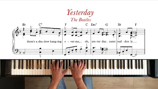 Yesterday - The Beatles. Piano tutorial + sheet music. Early intermediate.