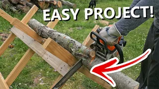 DIY Folding Sawbuck for Cutting Firewood Faster || Cut Logs Off the Ground