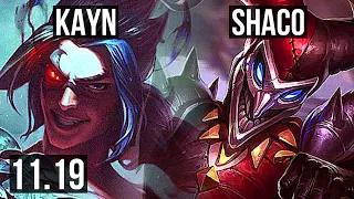 KAYN vs SHACO (JUNGLE) | 14/2/8, Legendary, 900+ games, 1.5M mastery | NA Master | v11.19