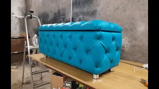 ПУФ/Банкетка капитоне. Своими руками. Каретная стяжка. POUF / Banquette kapitone. Carriage screed.