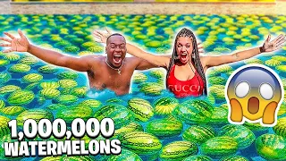 FILLING OUR SWIMMING POOL WITH 1,000,000 WATERMELONS!!