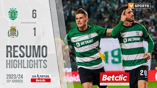 Resumo: Sporting 6-1 Boavista (Liga 23/24 #26)