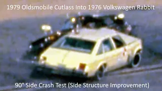 1979 Oldsmobile Cutlass Into 1976 Volkswagen Rabbit 90° Side Crash Test (Side Structure Improvement)