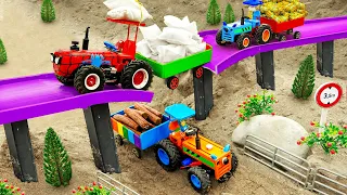 Top diy tractor making mini Concrete Bridge Construction | DIY Flyover with Concrete Piers | HP Mini