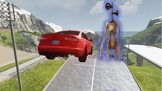 МУЛЬТИКИ ПРО МАШИНКИ SCP СИРЕНОГОЛОВЫЙ ДОГОНЯЕТ - Beamng drive Siren Head Run Мостр Зверь