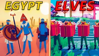 PRESENT ELF TEAM vs EGYPT TEAM - Totally Accurate Battle Simulator | TABS