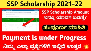 SSP Scholarship Amount ಇನ್ನೂ ಯಾವಗ ಬರುತ್ತೆ? | Payment is under Progress | Scholarship New update #ssp