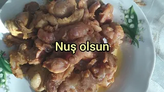 Toyuq pətənəyi cız-bız.Toyuq pətənəyi kababı.Tavuk taşlık kebabı