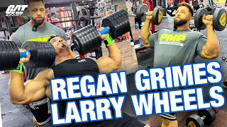 Regan Grimes & Larry Wheels 140LB Dumbbell Shoulder Day