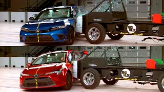 HONDA CIVIC VS TOYOTA COROLLA SEDAN CRASH TEST!