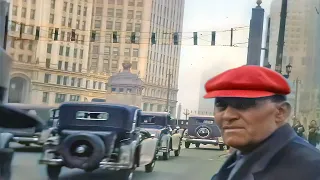 1930s - Chicago & New York in color [60fps, Remastered] w/sound design added