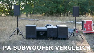 PA Subwoofer outdoor Vergleich | LBH 118 | RCF LF18N 405 | Master Audio LSN 18/8 | Julianjustparty