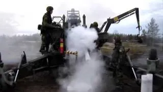 Swedish Artillery firing Field Howitzer 77A - Boden 2005