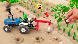 diy tractor making hole digger machine for planting science project | @sanocreator