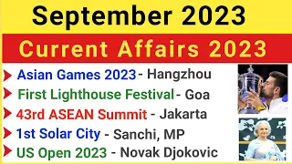 September 2023 Current Affairs | Important Current Affairs 2023 | Current Affairs Quiz