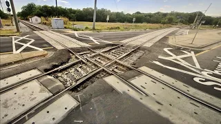 RARE Street Running Railroad Diamond With Phosphate Train, Amtrak Train In Lakeland Both Sides & CSX