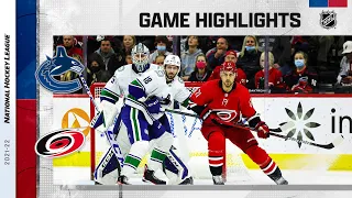 Canucks @ Hurricanes 1/15/22 | NHL Highlights