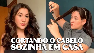 CORTANDO O CABELO EM CAMADAS SOZINHA + FINALIZAÇÃO | Butterfly Haircut + Curtain Bangs