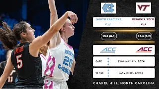 No. 24 North Carolina vs No. 17 Virginia Tech | ACC | 2.4.24