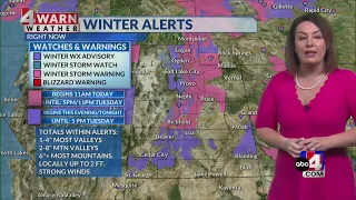 Several winter alerts in effect for upcoming storm