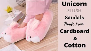 Handmade Unicorn Plush Sandals Making / DIY Sandals Craft Idea