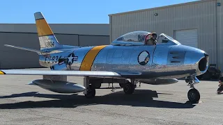 North American F-86F 'Sabre' Startup & Taxi @planesoffame