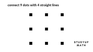 How to connect 9 dots with 4 straight lines.  |  StudyUp Math  | Puzzles | Riddles.