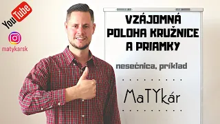 VZÁJOMNÁ POLOHA PRIAMKY A KRUŽNICE #3 - nesečnica | analytická geometria - vysvetlenie, príklad