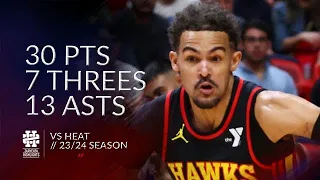 Trae Young 30 pts 7 threes 13 asts vs Heat 23/24 season