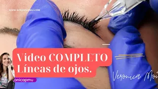 VIDEO COMPLETO Demostración de LINEAS de OJOS con Micropigmentación.