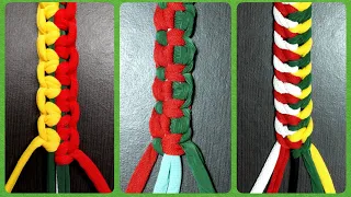 3 king of the macrame knots, Top 3 Basic macroma knots, paydan banane ka tarika , Doormat idea