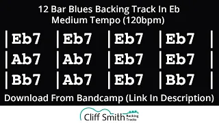 Eb - Medium Tempo 12 Bar Blues Backing Track (120bpm)