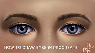 How to draw eyes in Procreate easy.  Рисуем глаза в Procreate.