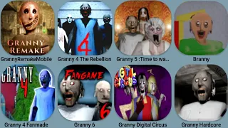 Granny Remake Mobile, Granny 4, Granny5, Granny6, Branny, Granny Digital Pomni, Granny Hardcore